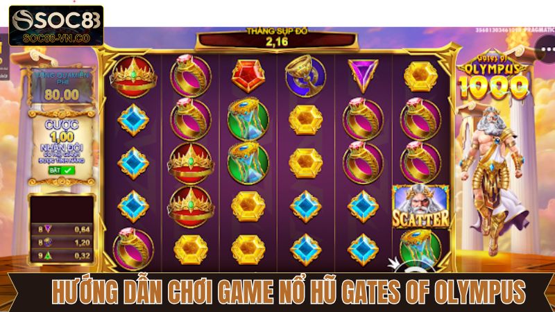 Trải nghiệm game nổ hũ Gates of Olympus ở Soc88 đơn giản